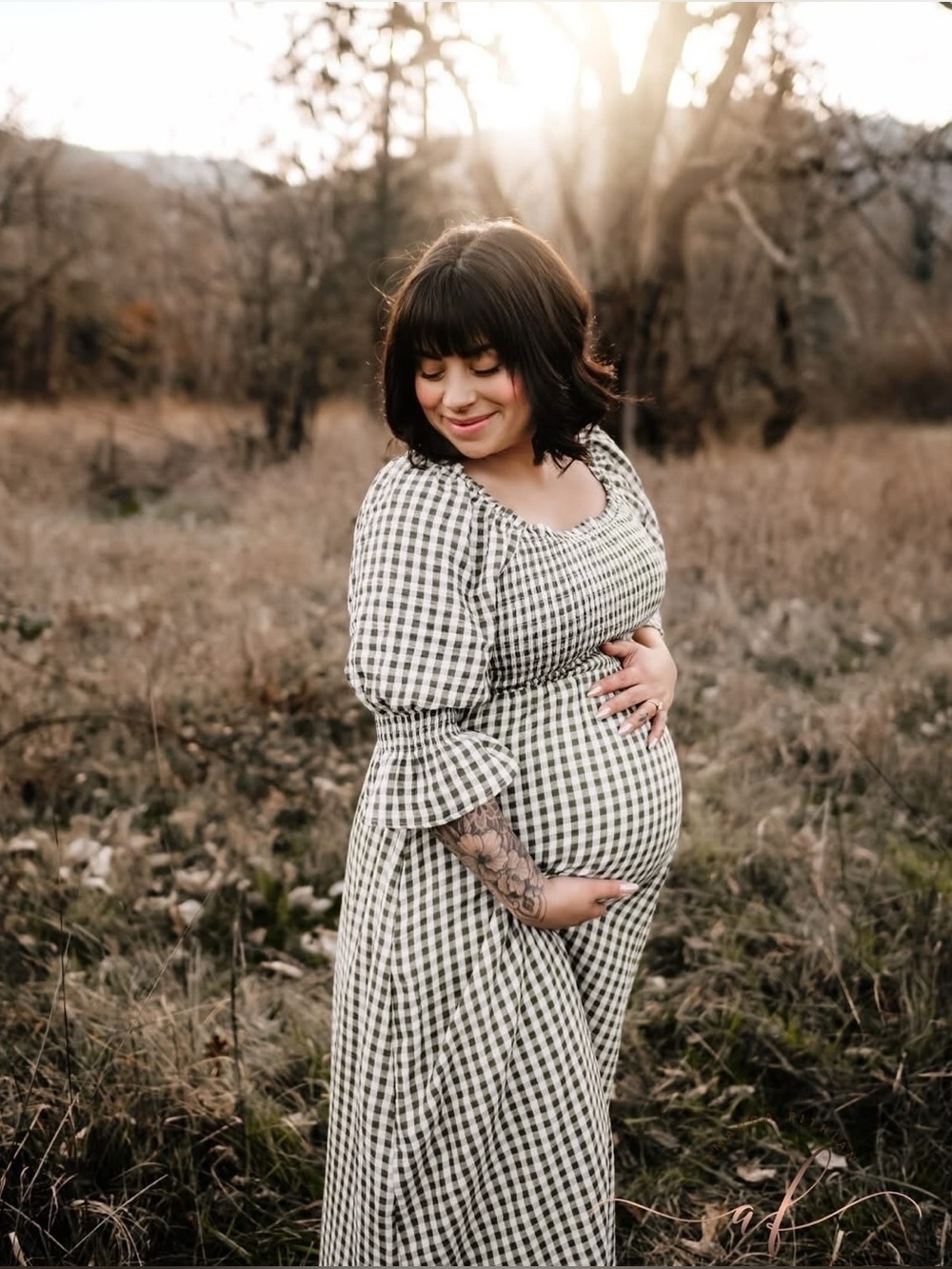 Green Gingham Smocked Maxi Dress - Worth Collective - Picture 4 of 4
